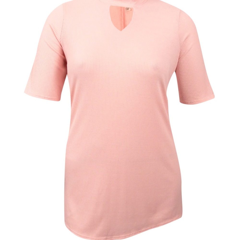 NY Collection Women's Plus Size Mock-Neck Keyhole